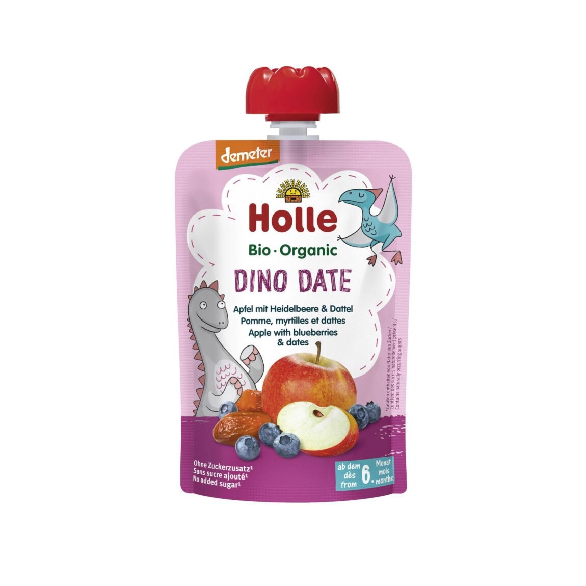 Holle Dino Date Bio ovocné pyré jablko