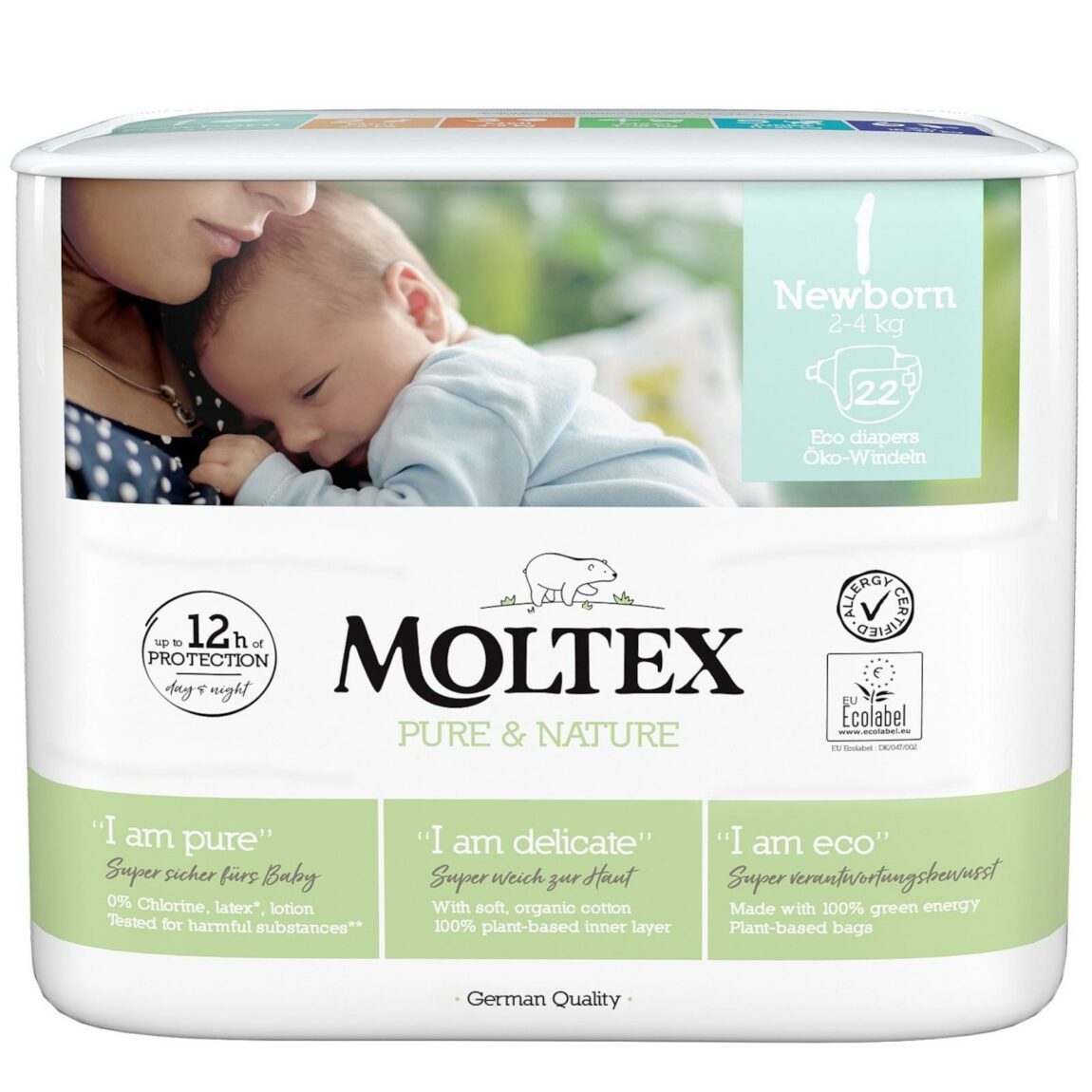 Moltex Dětské plenky Newborn 2-4 kg Pure
